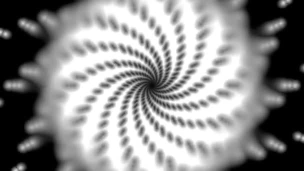 Μονόχρωμη Μαύρη Τρύπα Mandala Kaleidoscope Loop — Αρχείο Βίντεο