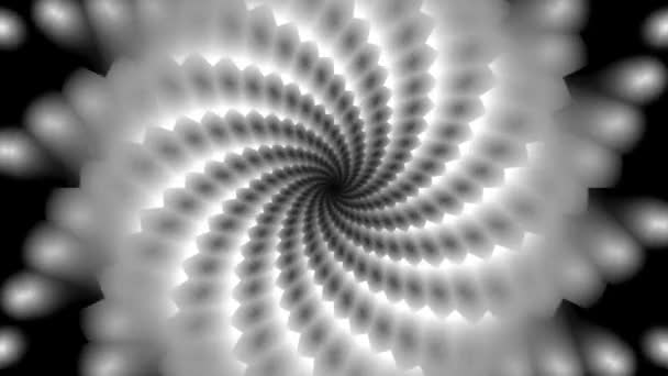 Monochroom Zwart Gat Mandala Kaleidoscoop Loop Iii — Stockvideo