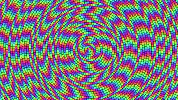 Kolorowe Okrągłe Obroty Mandala Psychodeliczna Pętla Animacji Iii — Wideo stockowe