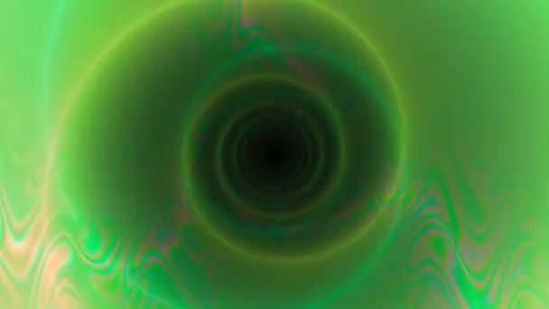 Psychedelische Singulariteit Worm Hole Black Hole Green Loop — Stockvideo