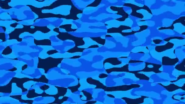 Dancing Blob Solid Blue Color Water Ripple Loop — Stock Video