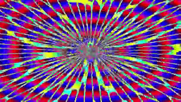 Mesmerizing Hypnotic Mandala Webbed Pixelated Version Colorful Animation Loop — Stock video
