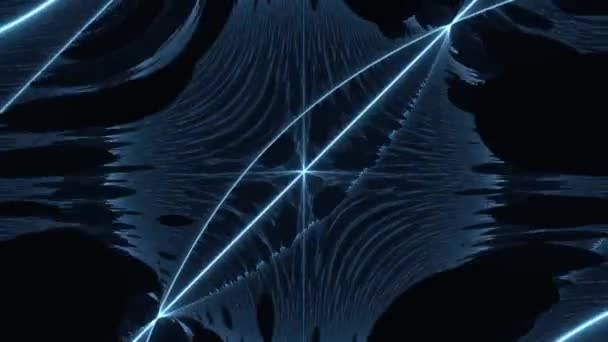 Absztrakt Geometriai Görbe Fények Formák Kék Szín Hurok — Stock videók