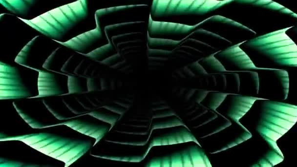 Sci Zielony Korytarz Leć Przez Pętlę Tunelu — Wideo stockowe
