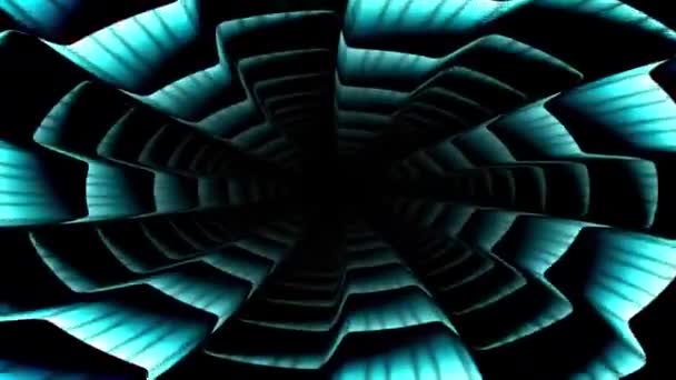 Sci Błękitny Korytarz Leć Przez Pętlę Tunelu — Wideo stockowe