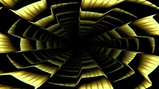 Sci Żółty Korytarz Leć Przez Pętlę Tunelu — Wideo stockowe