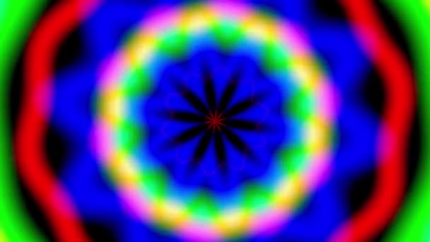Exotische Zehnseitige Mandala Flower Glow Loop — Stockvideo