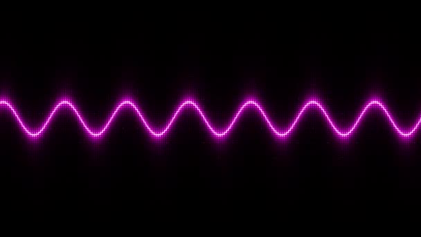 Пурпурная Синусоидальная Волна Волны Частоты Цифровая Точка Матрицы Отображения Петля — стоковое видео