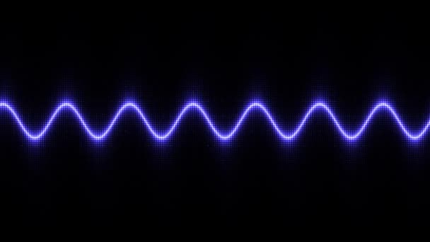 Blue Sine Wave Energy Wave周波数デジタルドットマトリックスディスプレイループ — ストック動画