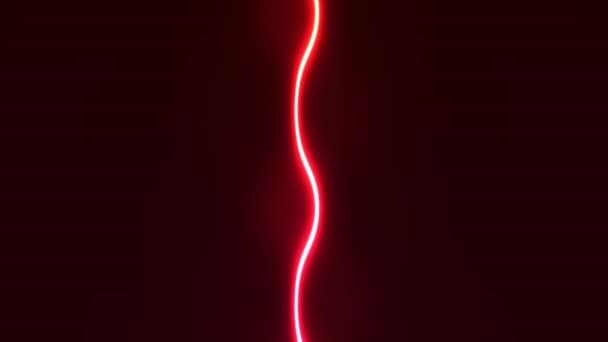Вертикальний Промінь Червоного Неонового Світла Рухається Лівою Правою Петлею — стокове відео