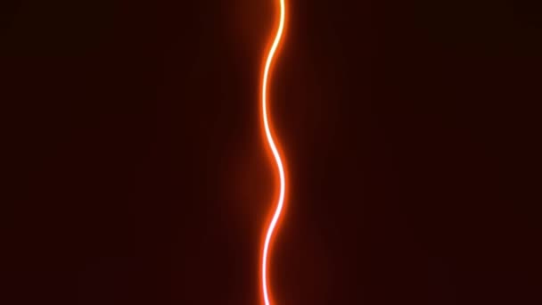 Vertical Ray Orange Neon Light Moving Left Right Loop — Stock Video