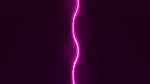 Вертикальний Промінь Фіолетового Неонового Світла Рухається Лівою Правою Петлею — стокове відео