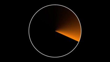 Siyah arkaplan ve beyaz çerçeve döngüsüne sahip turuncu radarlı