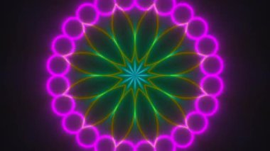 On İki Taraflı Renkli Çiçek Mandala Psikedelik Desen Döngü II