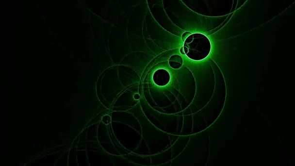 Chaotic Green Plasma Ripple Explosion Black Background Loop — Stock Video