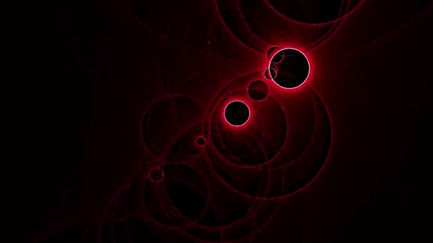 Explosión Caótica Ondulación Del Plasma Rojo Con Lazo Negro Del — Vídeos de Stock