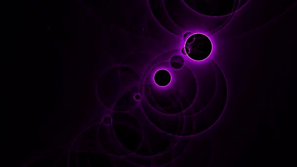 Explosión Caótica Ondulación Del Plasma Púrpura Con Lazo Negro Del — Vídeos de Stock