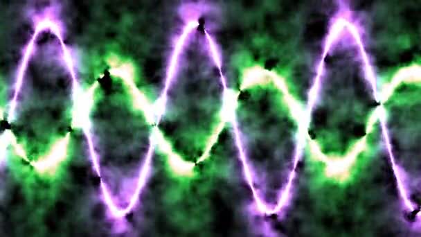 Διπλά Χρώματα Sine Wave Ενέργειας Ομίχλη Θολό Φόντο Βρόχο Iii — Αρχείο Βίντεο