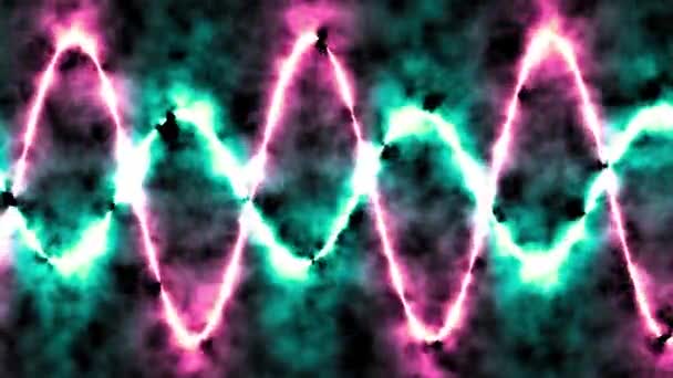 デュアルカラーフォギー曇りの背景ループIvとサイン波エネルギー — ストック動画