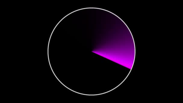 Radar Redondo Púrpura Con Fondo Negro Lazo Marco Blanco — Vídeo de stock