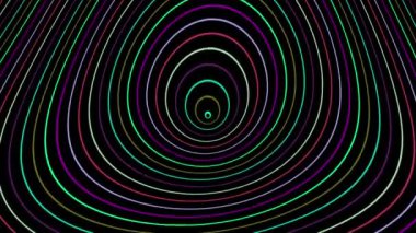 Hipnotik Renkli Vintage Plastik Çizgiler Organik Dalgalar Döngü III