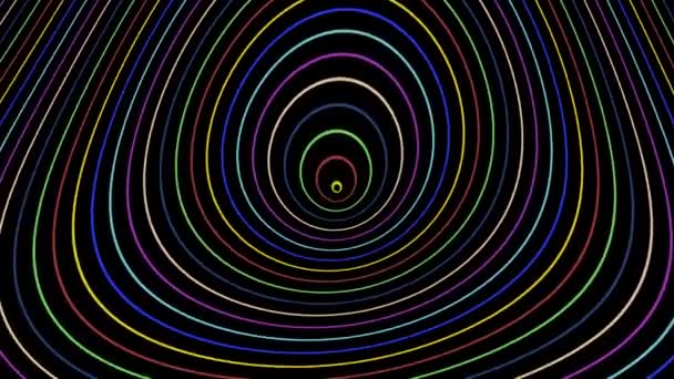 隐秘的色彩艳丽的橡胶线有机波浪环路I — 图库视频影像