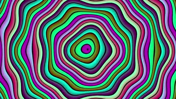 Hipnotyczny Kolorowy Vintage Spiralne Koło Organiczne Ripple Pętli Iii — Wideo stockowe