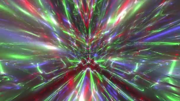 Kolorowe Obcy Kalejdoskop Lustro Świata Neon Lights Glow Loop — Wideo stockowe