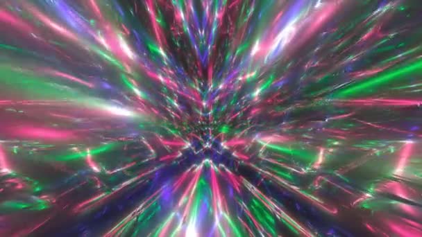 Colorido Alien Caleidoscópio Espelho Mundo Luzes Néon Glow Loop — Vídeo de Stock