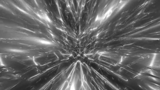 Monocromatico Alieno Caleidoscopio Specchio Mondo Luci Neon Glow Loop — Video Stock