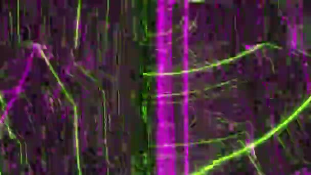 Chaotyczny Agresywny Kolorowy Glitch Neon Glow Napad Padaczkowy Indukowany Pętlą — Wideo stockowe