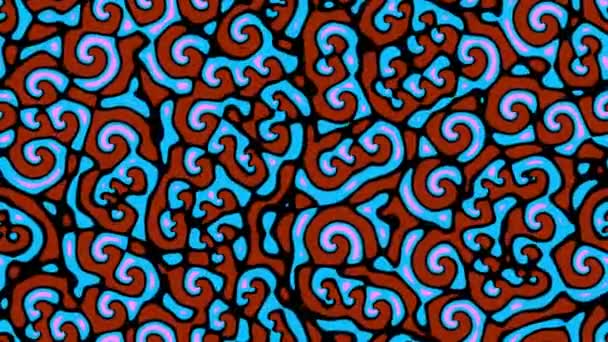 Organisch Breinpatroon Multi Color Textuur Achtergrond Loop — Stockvideo