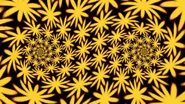 Ύπνωση Διπλή Περιστροφή Κίτρινο Λουλούδι Πέταλο Περιστρεφόμενο Βρόχο — Αρχείο Βίντεο