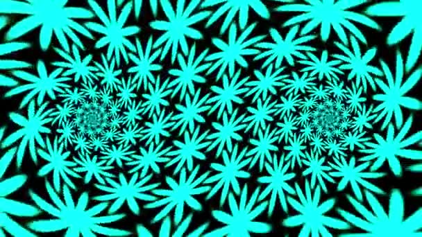 Hipnoz Kili Pivot Mavi Çiçek Yaprak Döndürme Döngüsü — Stok video