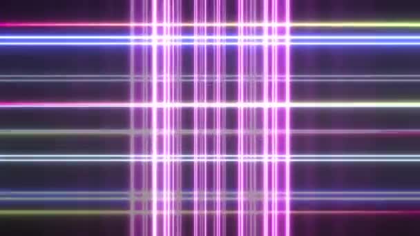 Super Helle Neon Grids Laserstrahl Led Lichtschleife — Stockvideo