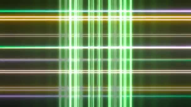 Fascio Laser Delle Griglie Neon Super Luminose Condotto Ciclo Luci — Video Stock