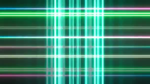 Super Jasné Neonové Mřížky Laserový Paprsek Led Světla Smyčka Iii — Stock video
