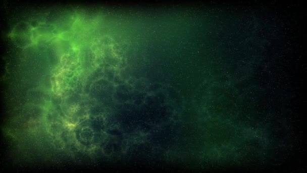 Yeşil Gaz Bulutsusu Galaksisi Yıldızlar Samanyolu Yon Boşluğu — Stok video