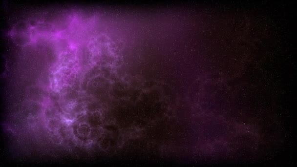 Lila Gasnebel Galaxie Sterne Milchstraße Ionenspur Raum — Stockvideo