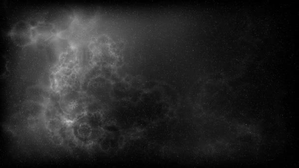 Nebulosa Gás Escala Cinza Galaxy Stars Láctea Ion Trail Space — Vídeo de Stock