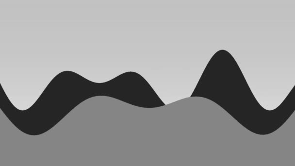 Винтажные Черно Белые Zen Волны Анимации Градиентным Фоном — стоковое видео