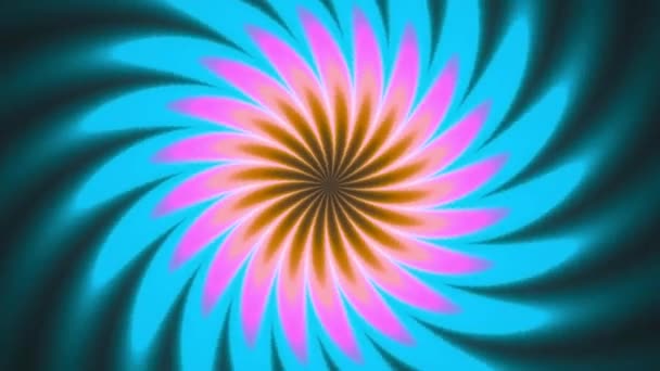 Flor Centrada Colorida Brilhante Mandala Rotativa — Vídeo de Stock