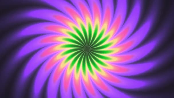 明るいカラフルな中央の花曼荼羅回転Iii — ストック動画