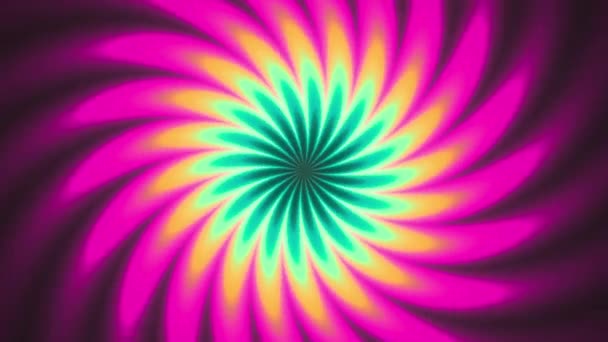Luminoso Colorato Centrato Fiore Mandala Rotante — Video Stock
