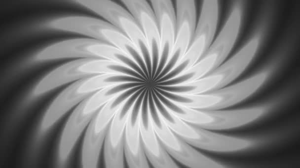 Lumineux Niveaux Gris Centré Fleur Mandala Rotation — Video
