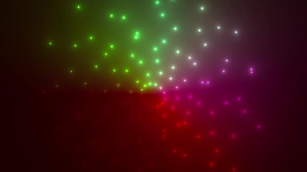 Multi Culori Licurici Orbs Lumini Formare Circulară Fundal Întunecat — Videoclip de stoc