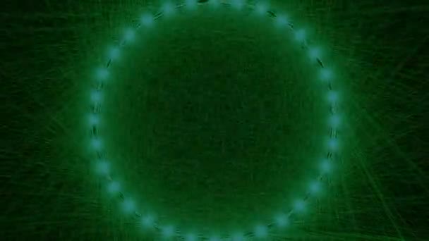 Elektrik Yeşil Plazma Küre Simülasyonu Titrek Neon Işıkları Işın Zini — Stok video