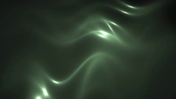 Green Light Ray Procházející Hedvábnou Texturou Tmavé Pozadí Animace — Stock video