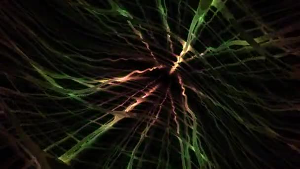 Kleurrijke Glasvezel Neon Digital Matrix Ader Gloeien Roteren — Stockvideo