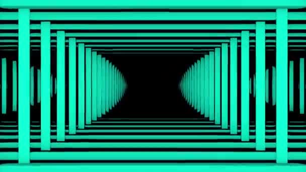 Blue Endless Corridor Row Επαναληπτική Animation Σκούρο Φόντο Βρόχο — Αρχείο Βίντεο